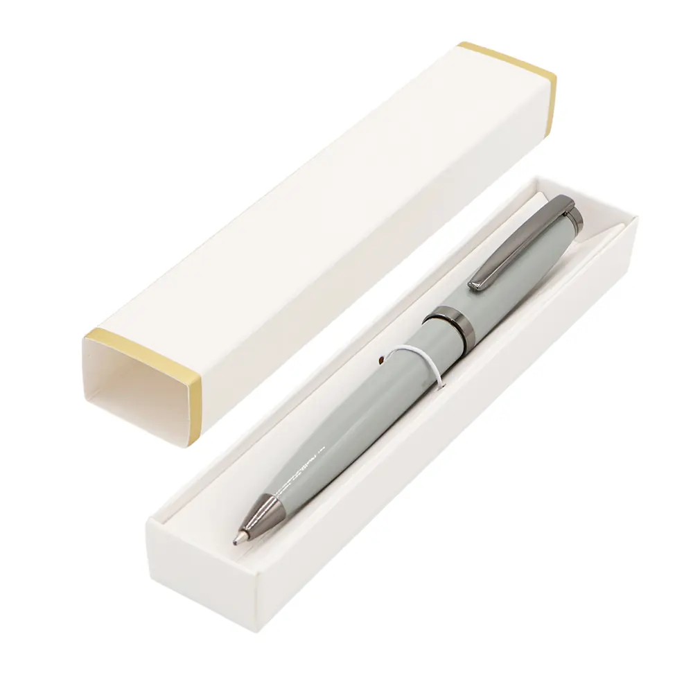 Ручка Betty в коробке Cradle белой с позолотой, серая