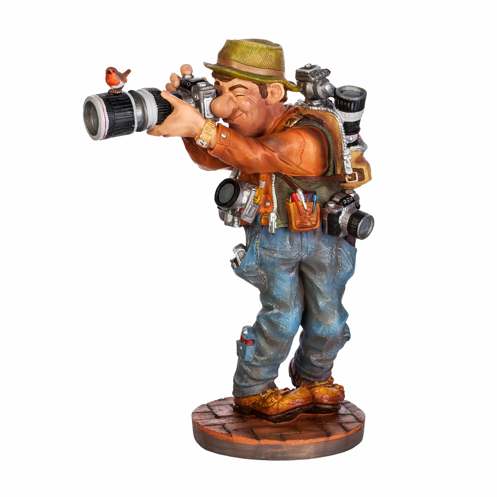 Скульптура "Фотограф" / красный с синим