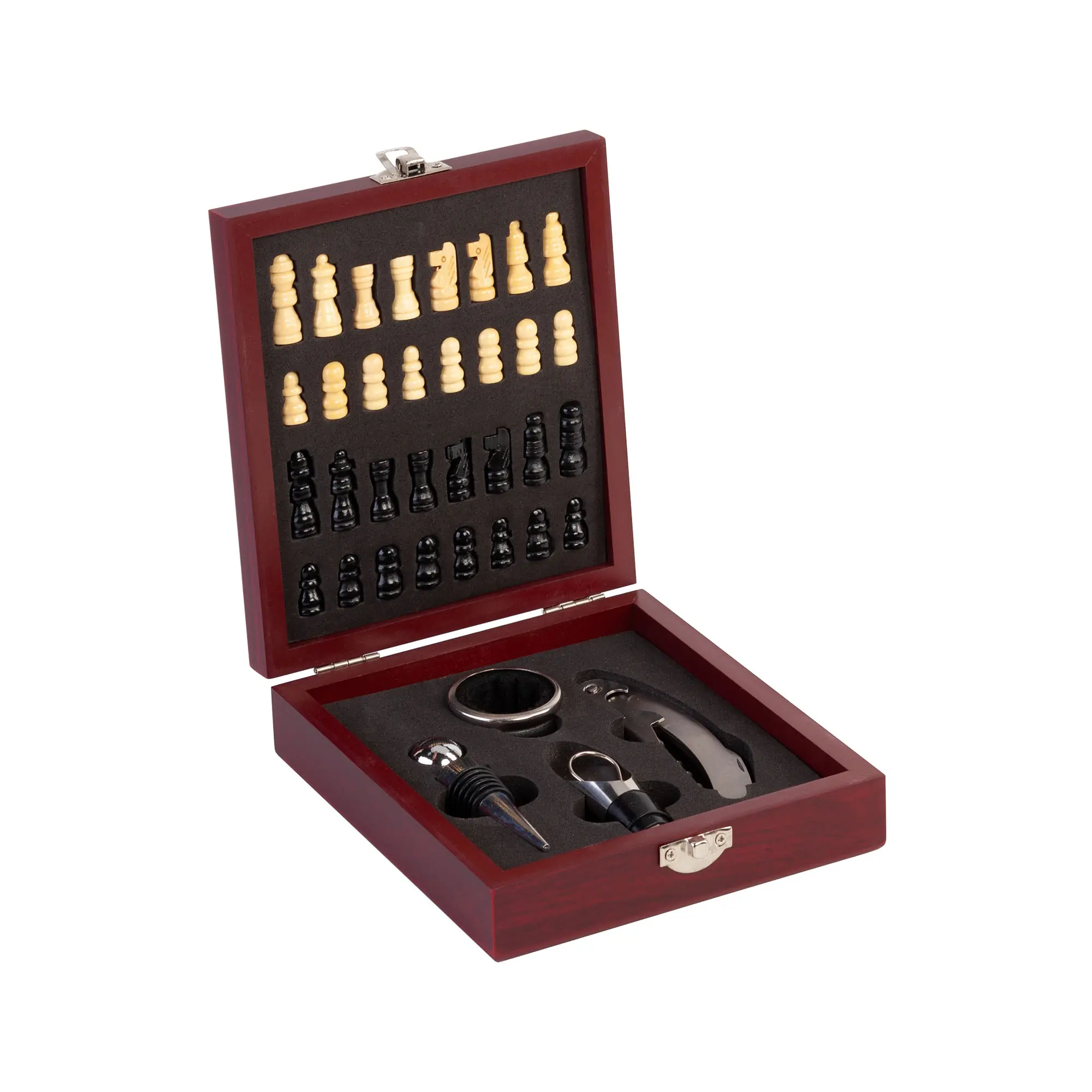 Набор винный "Купаж" с шахматами / бордо