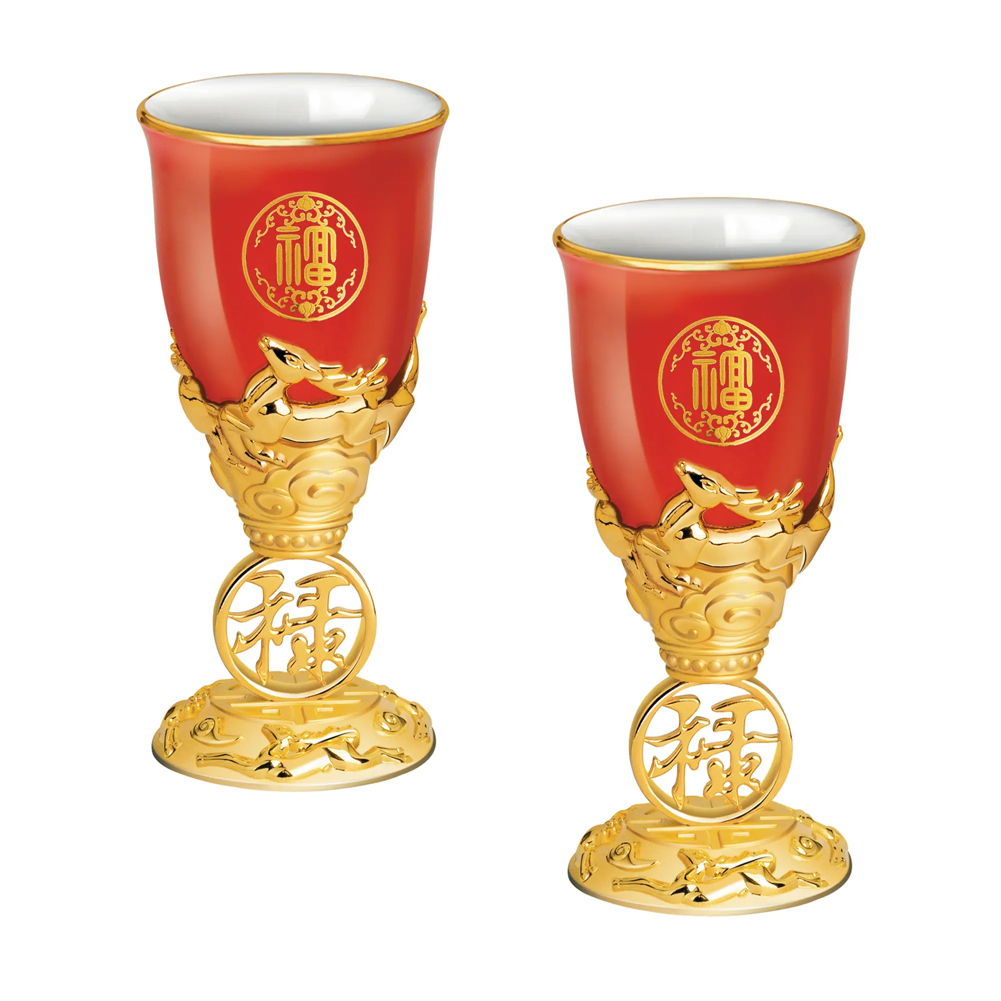 Набор чарок "Успех" / красный с золотом