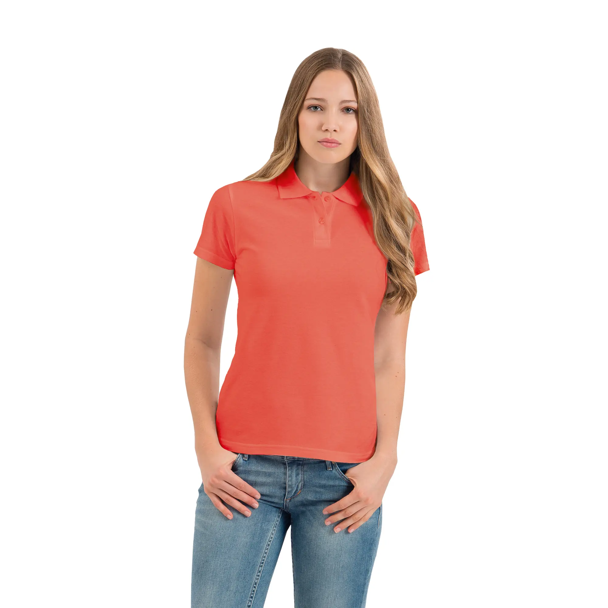 Футболка теннисная женская ID.001/women / коралловый / L