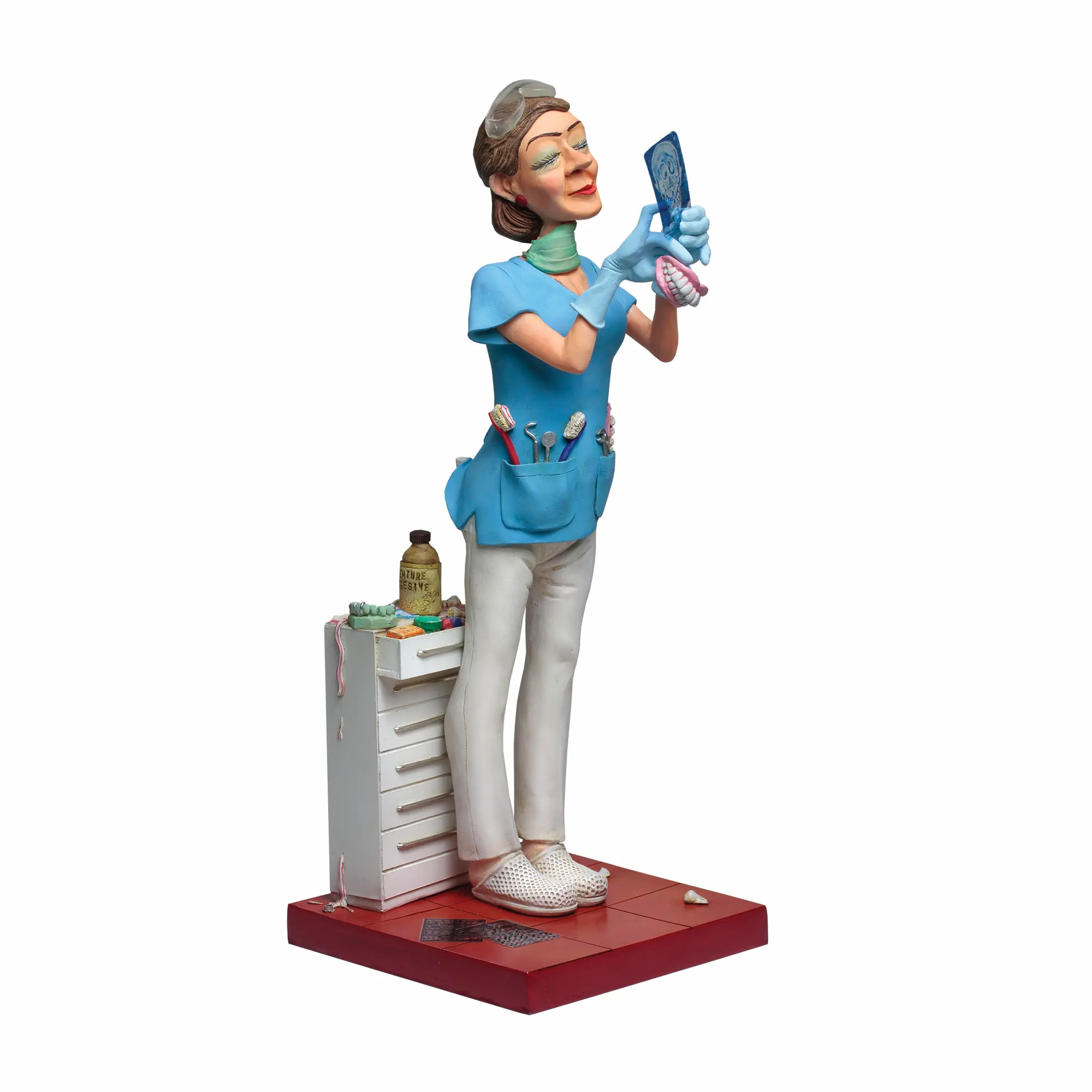 Скульптура "Леди Дантист" / белый с голубым