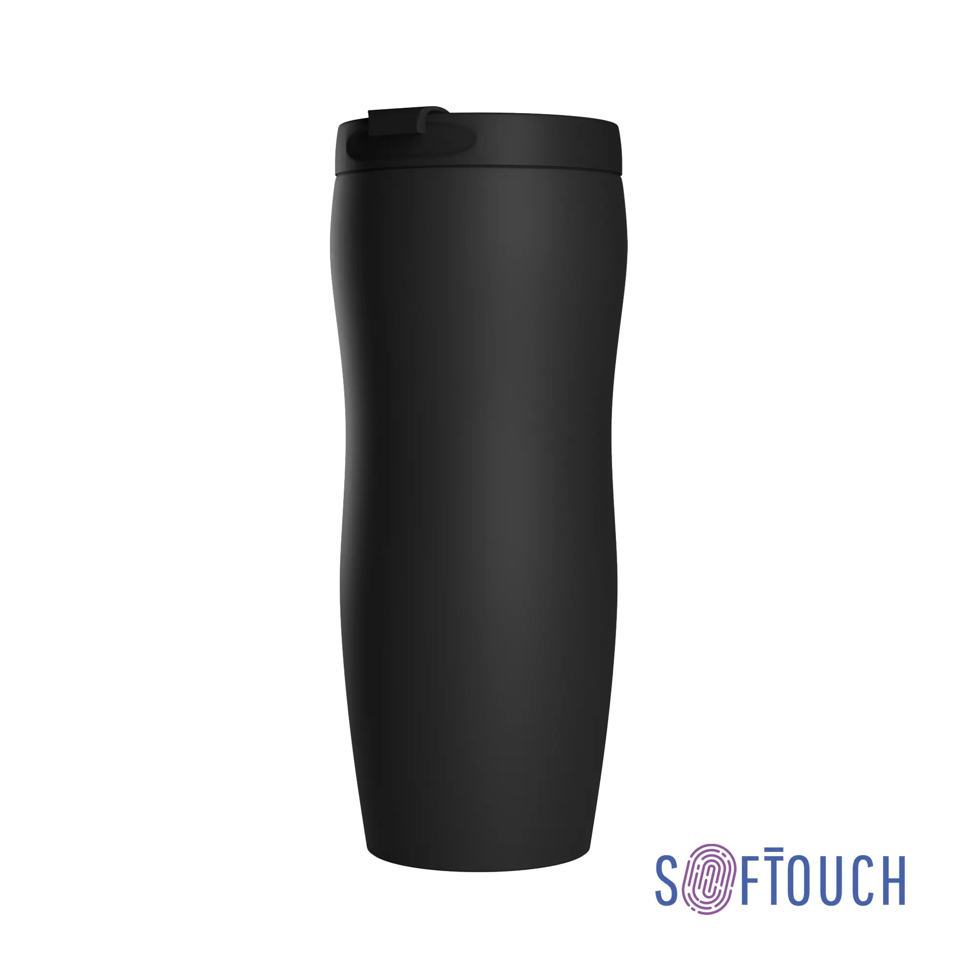 Термостакан "Монтана" 400 мл, покрытие soft touch / черный