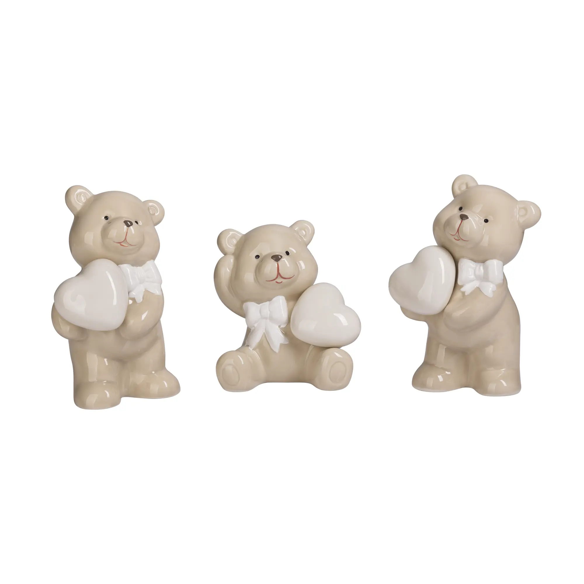 Набор миниатюр "Плюшевые мишки" (3 штуки) / бежевый