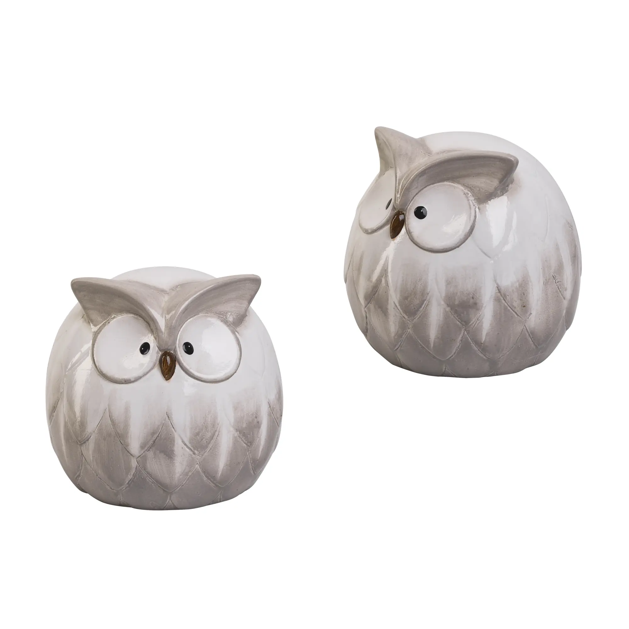 Скульптура "Сова" (2 штуки) / бежевый