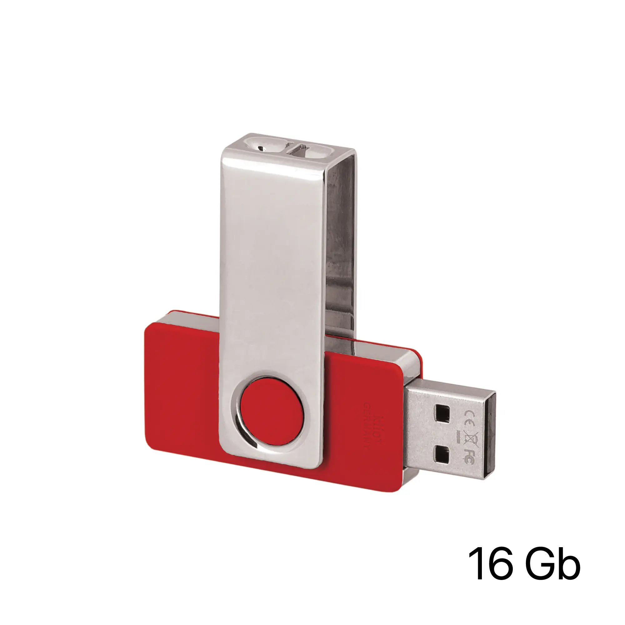 Флеш-карта TWISTA MS, 16Гб / красный/серебристый/серый