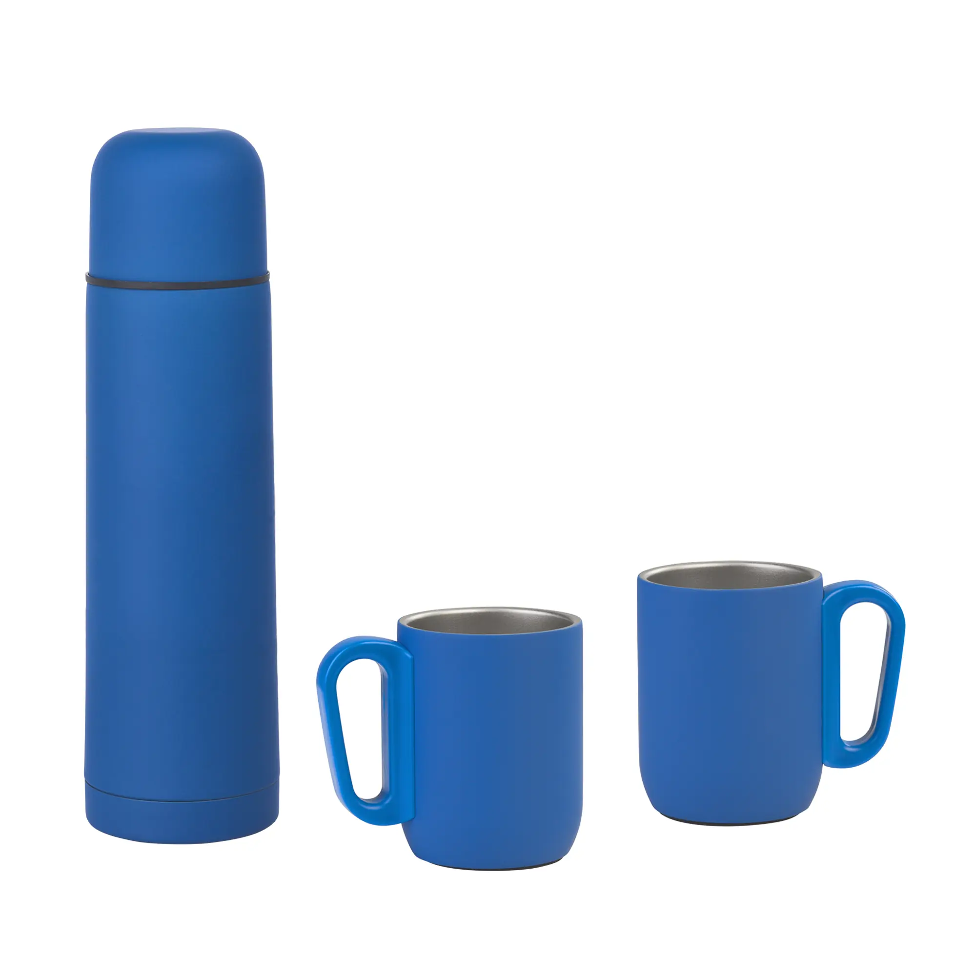 Набор "Гейзер" (термос, 2 кружки), покрытие soft touch / синий