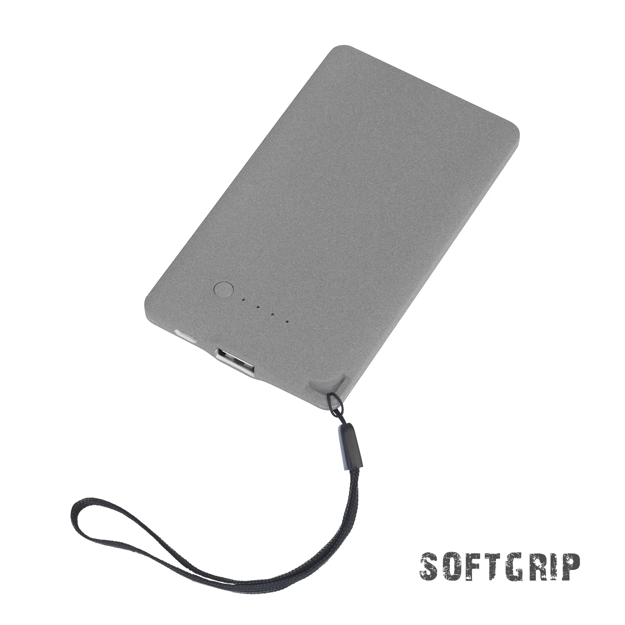 Зарядное устройство "Камень" с покрытием soft grip, 4000 mAh в подарочной коробке, черный # / серый