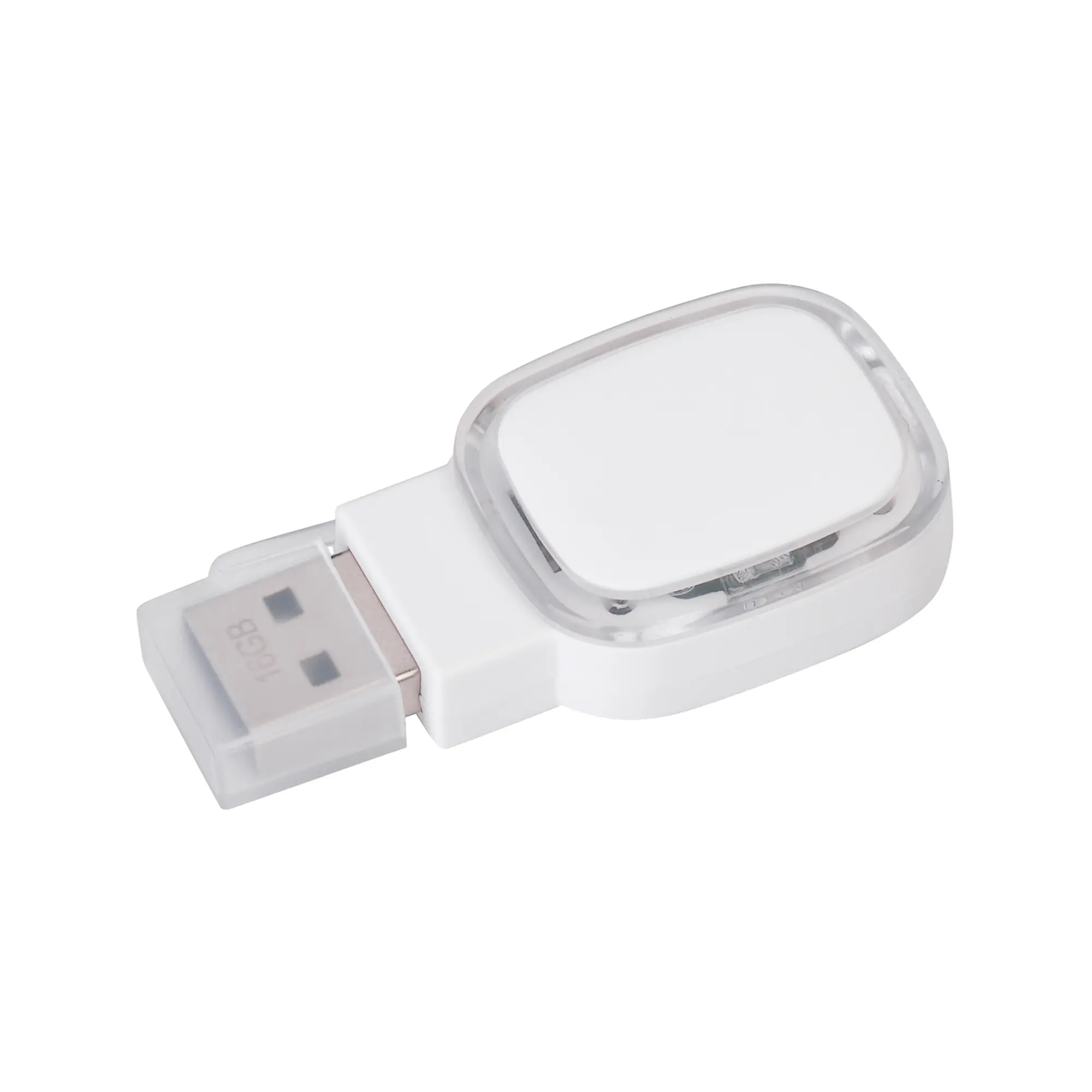 Флеш-карта 16 Гб с подсветкой логотипа / белый