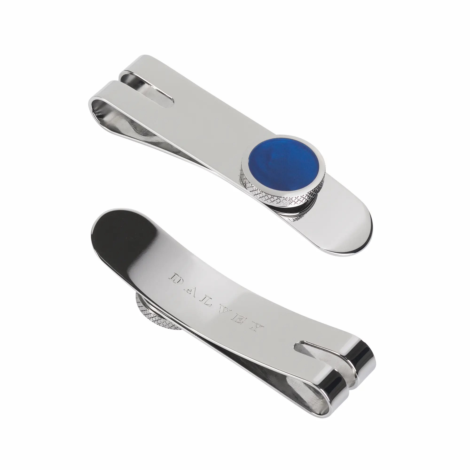 Зажим для денег, вставка перламутр / синий с серебром