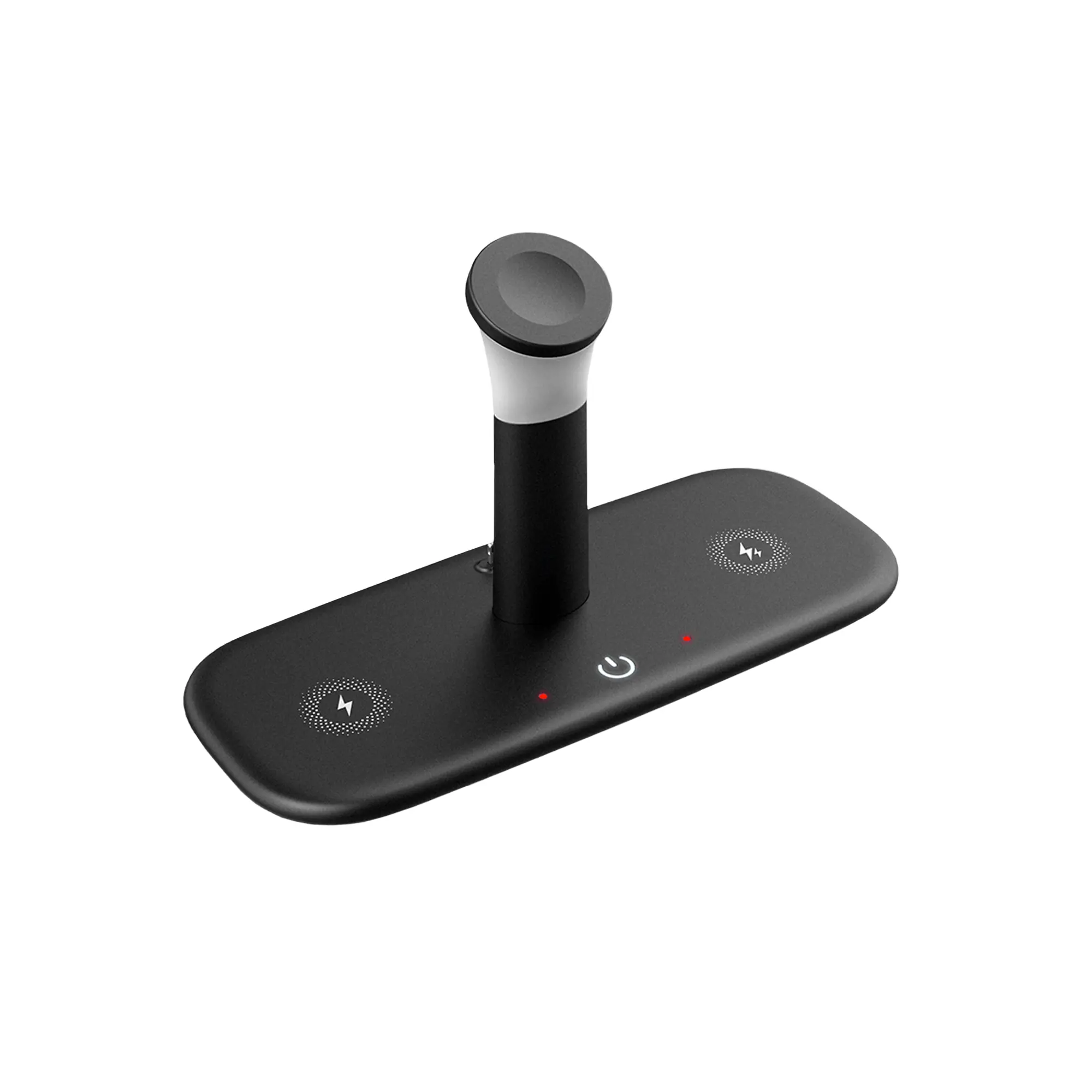 Настольная беспроводная (15W) зарядная станция "Bridge" для часов, наушников, смартфонов, с лампой / черный