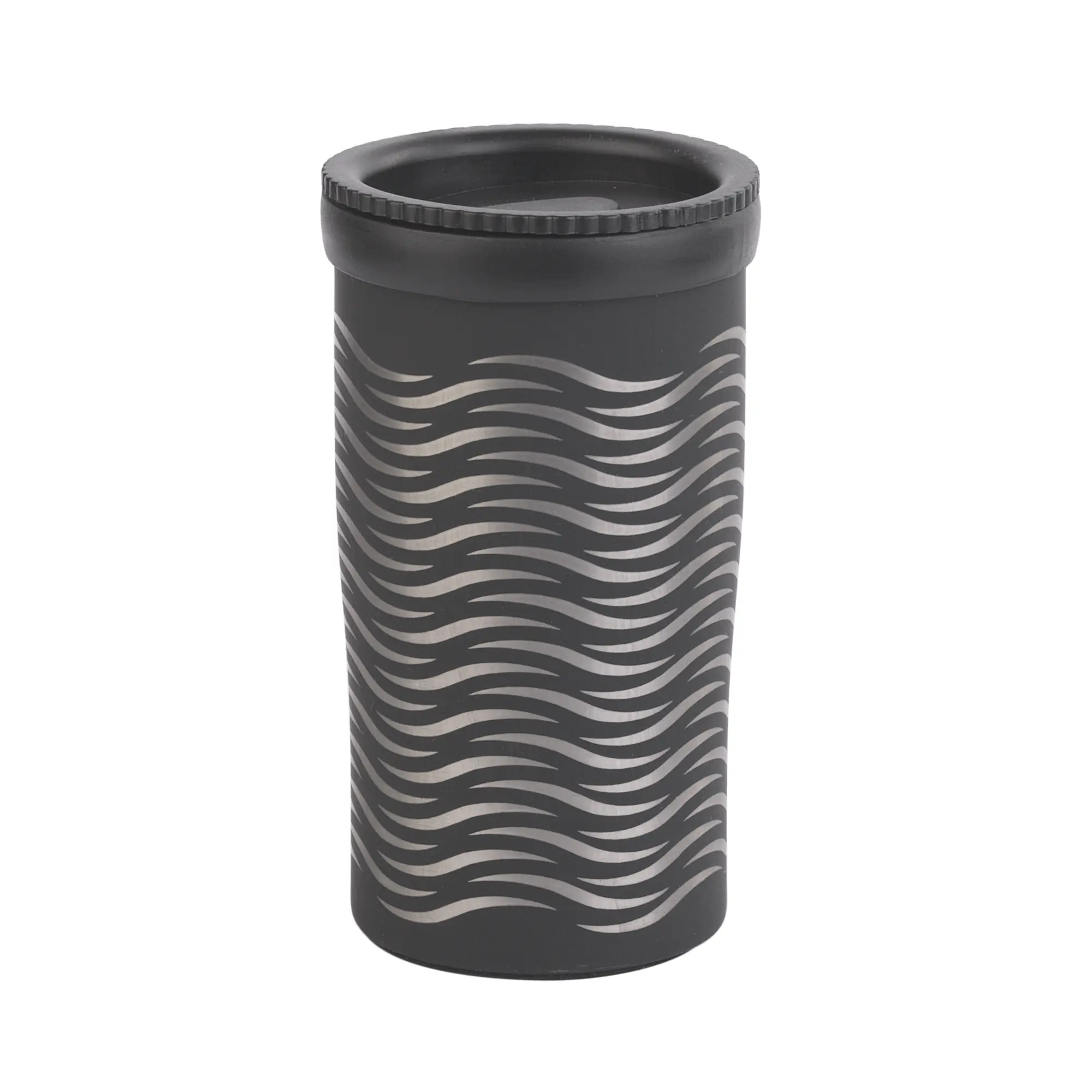 Термостакан "Миссури" 280 мл c гравировкой "Волны", покрытие soft touch / черный