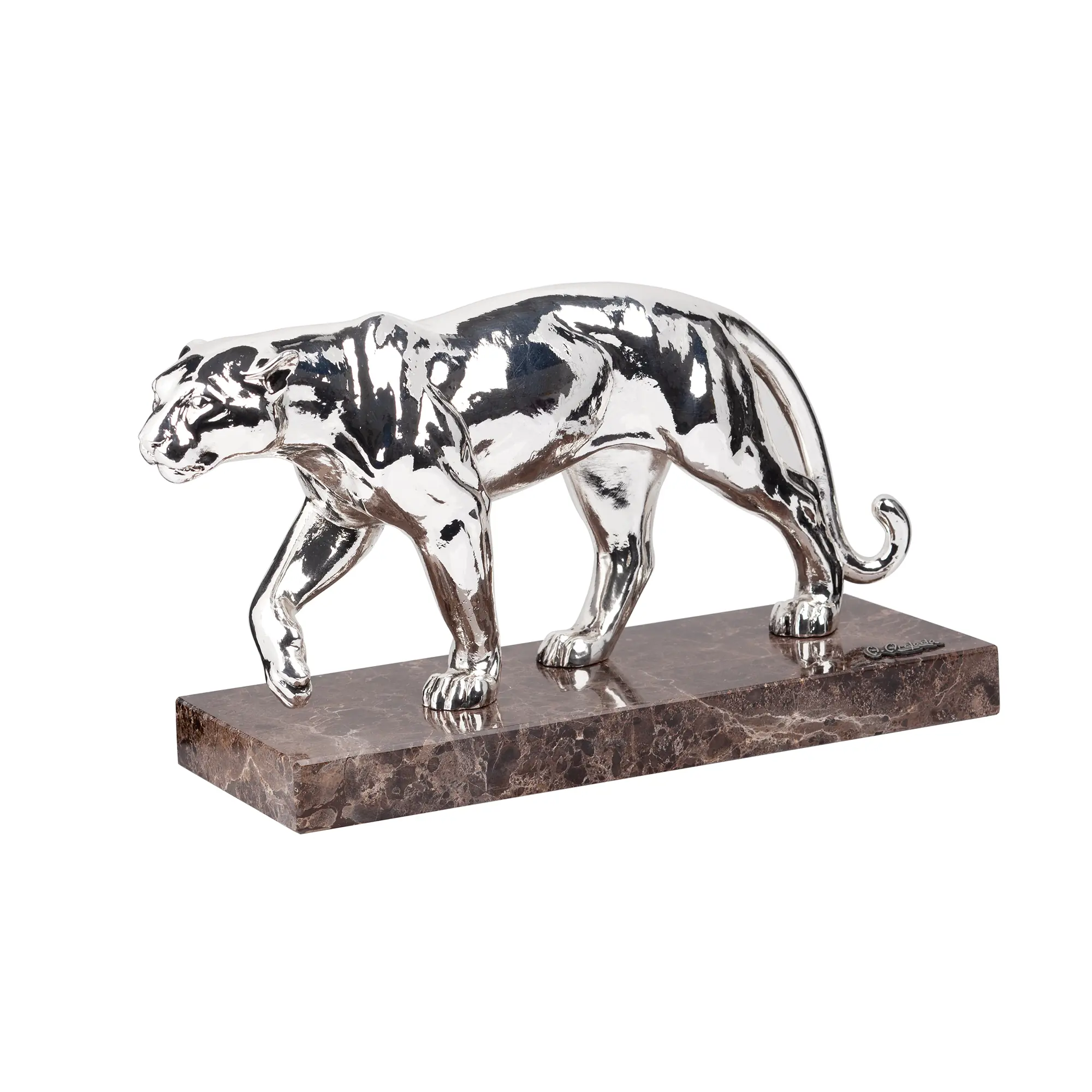 Скульптура "Пантера" / серебристый