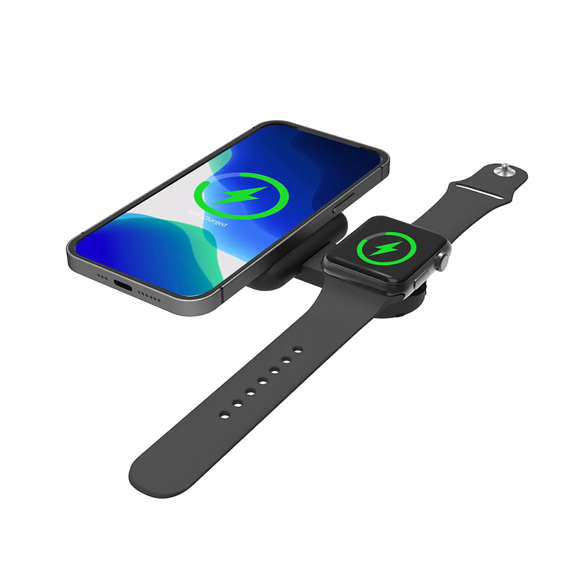 Складная беспроводная (15W) зарядная станция "I-Fold" для смартфона, часов/наушников / черный