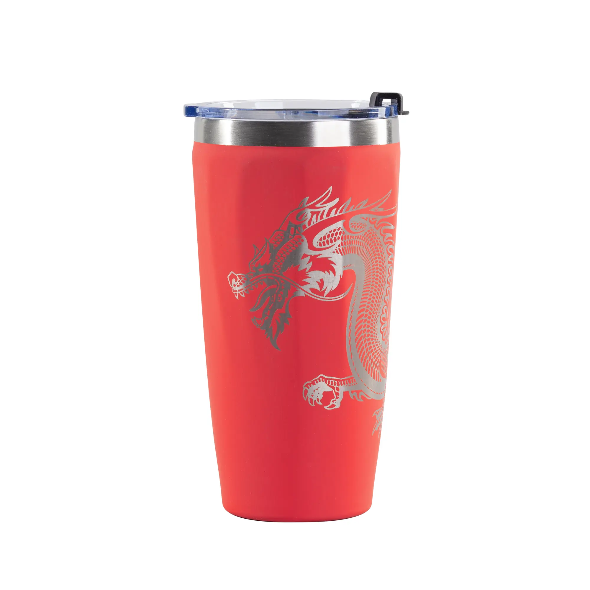 Термостакан "Calypso_Дракон" 500 мл, покрытие soft touch / красный
