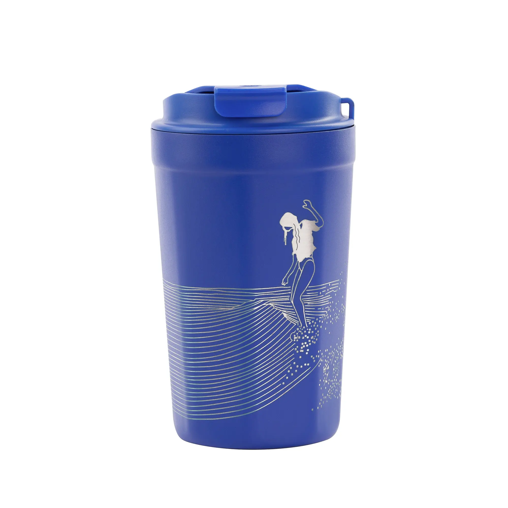 Термостакан "Eclipse_На гребне волны" 400 мл, покрытие пудра / синий