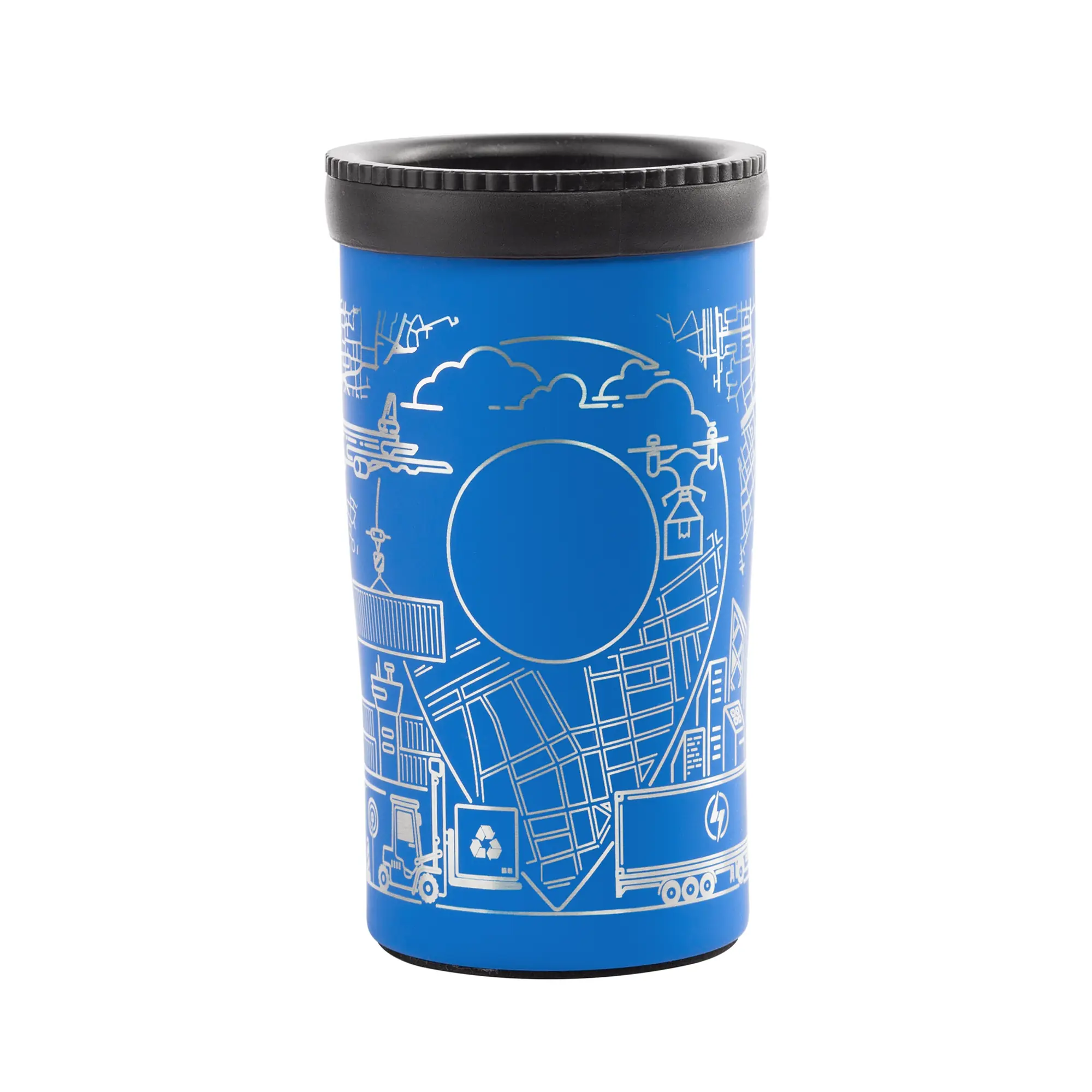 Термостакан "Миссури" 280 мл c гравировкой "Логистика", покрытие soft touch / синий