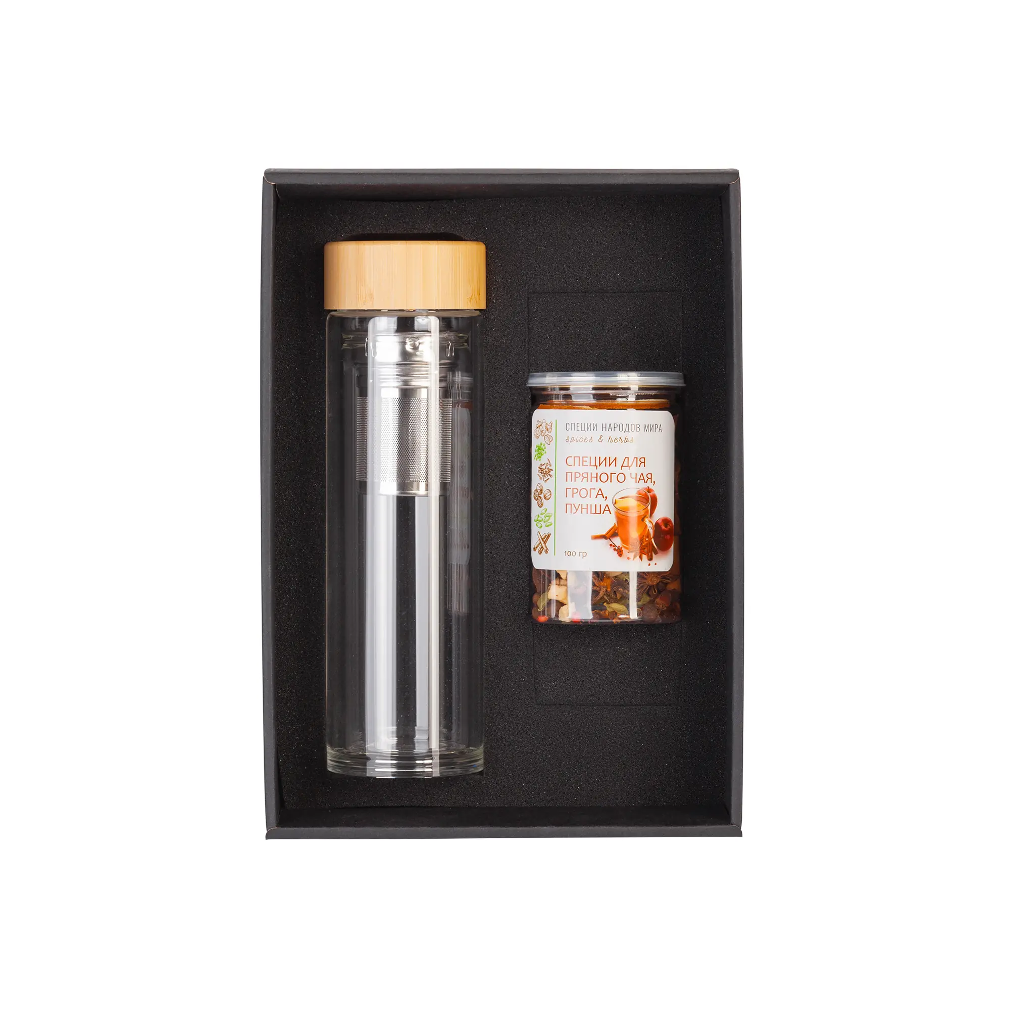Набор подарочный "Pleasure": термос "Hot point", специи / натуральный
