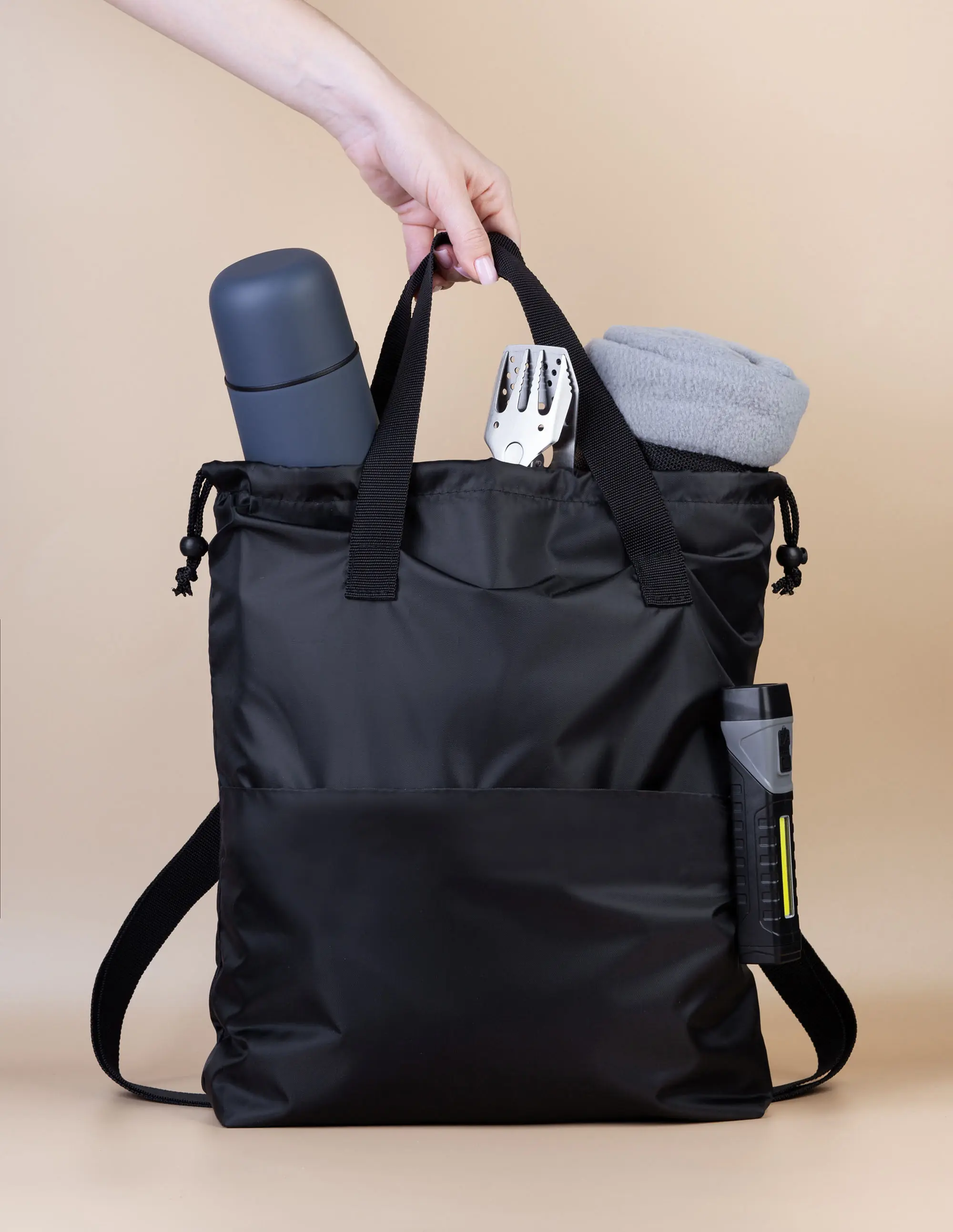 Сумка-рюкзак "Carry", серый с бирюзовым / черный