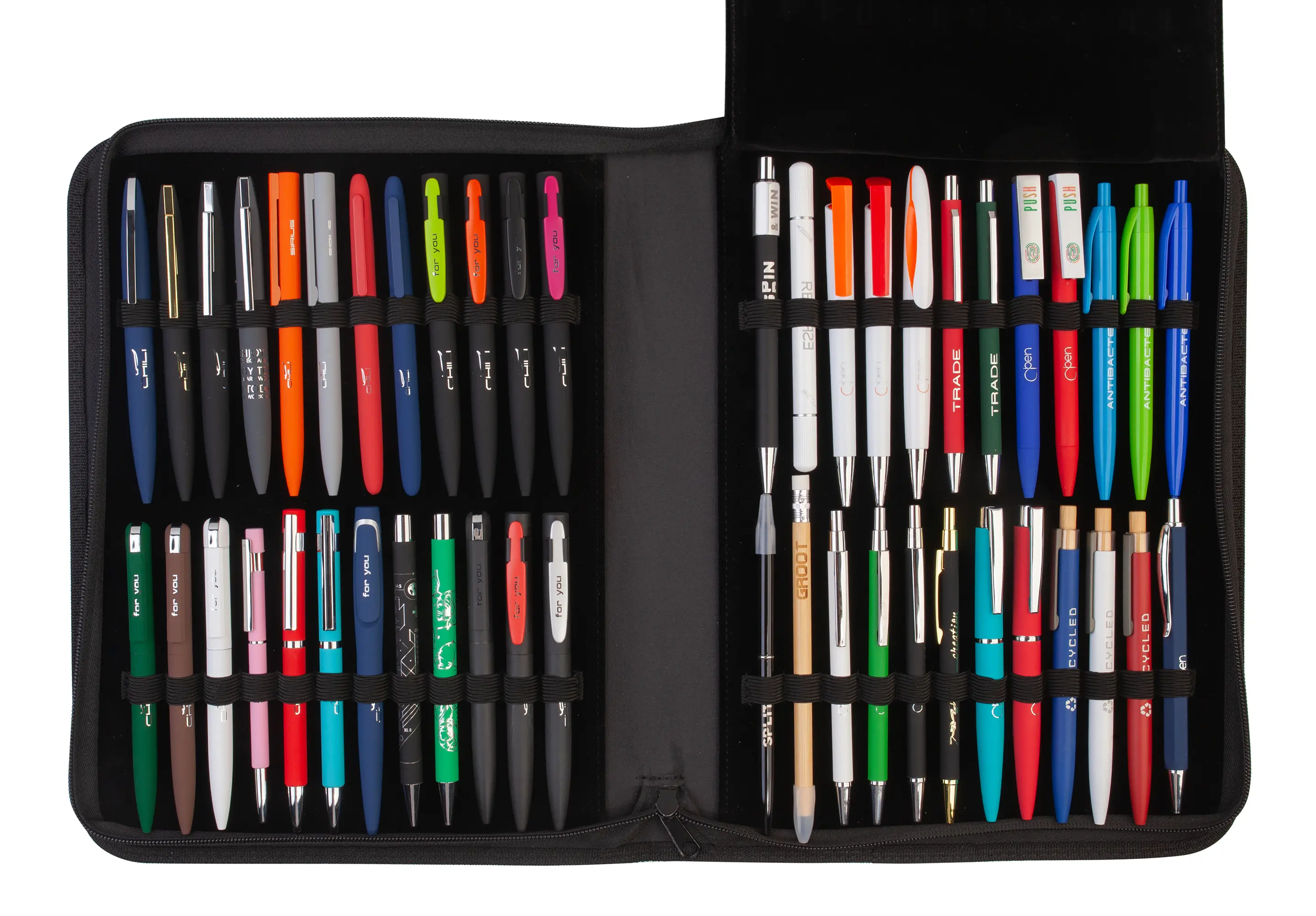 Презентационный кейс ручек и карандашей Океан / черный с желтым