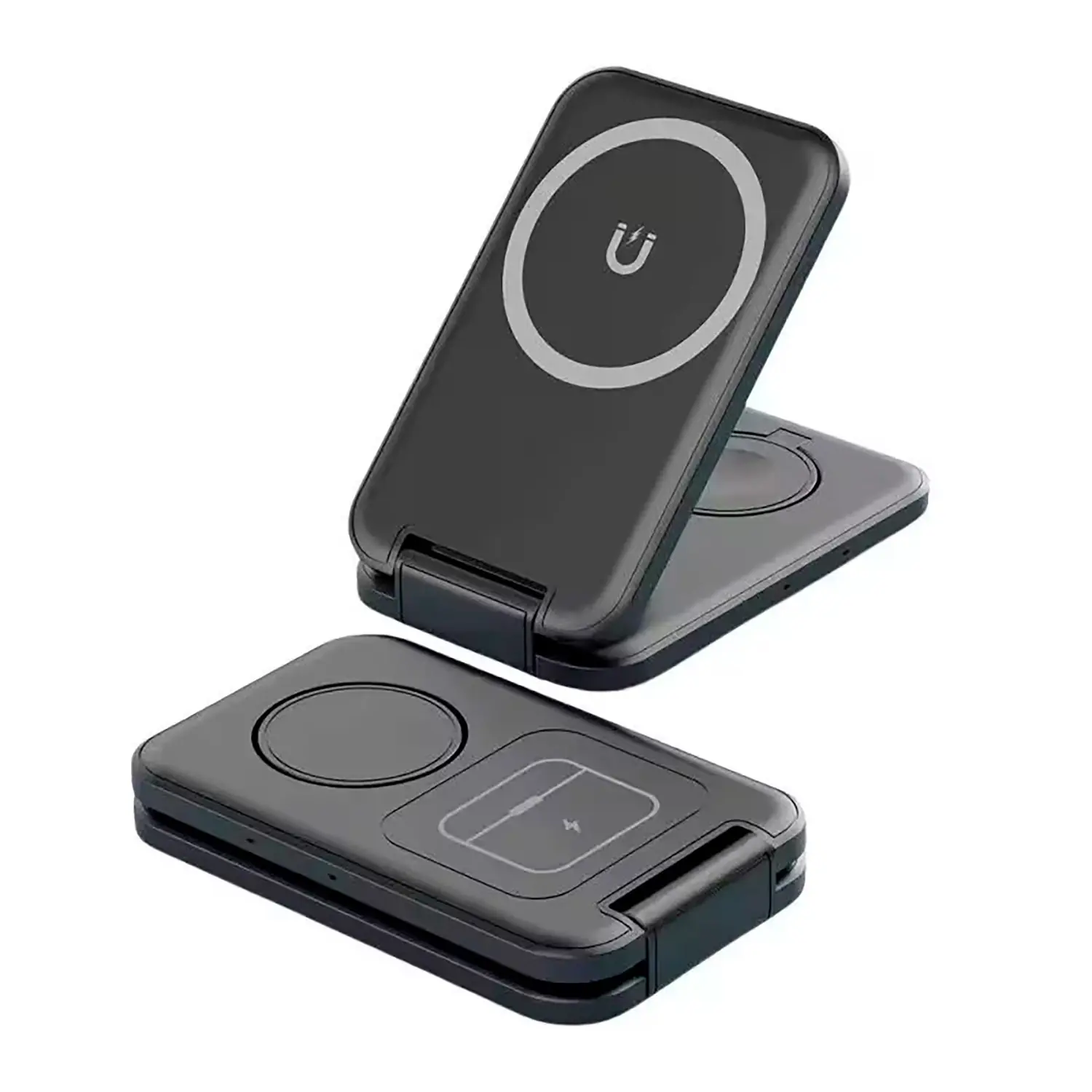 Складная беспроводная (15W) зарядная станция "Slap" с MagSafe / черный