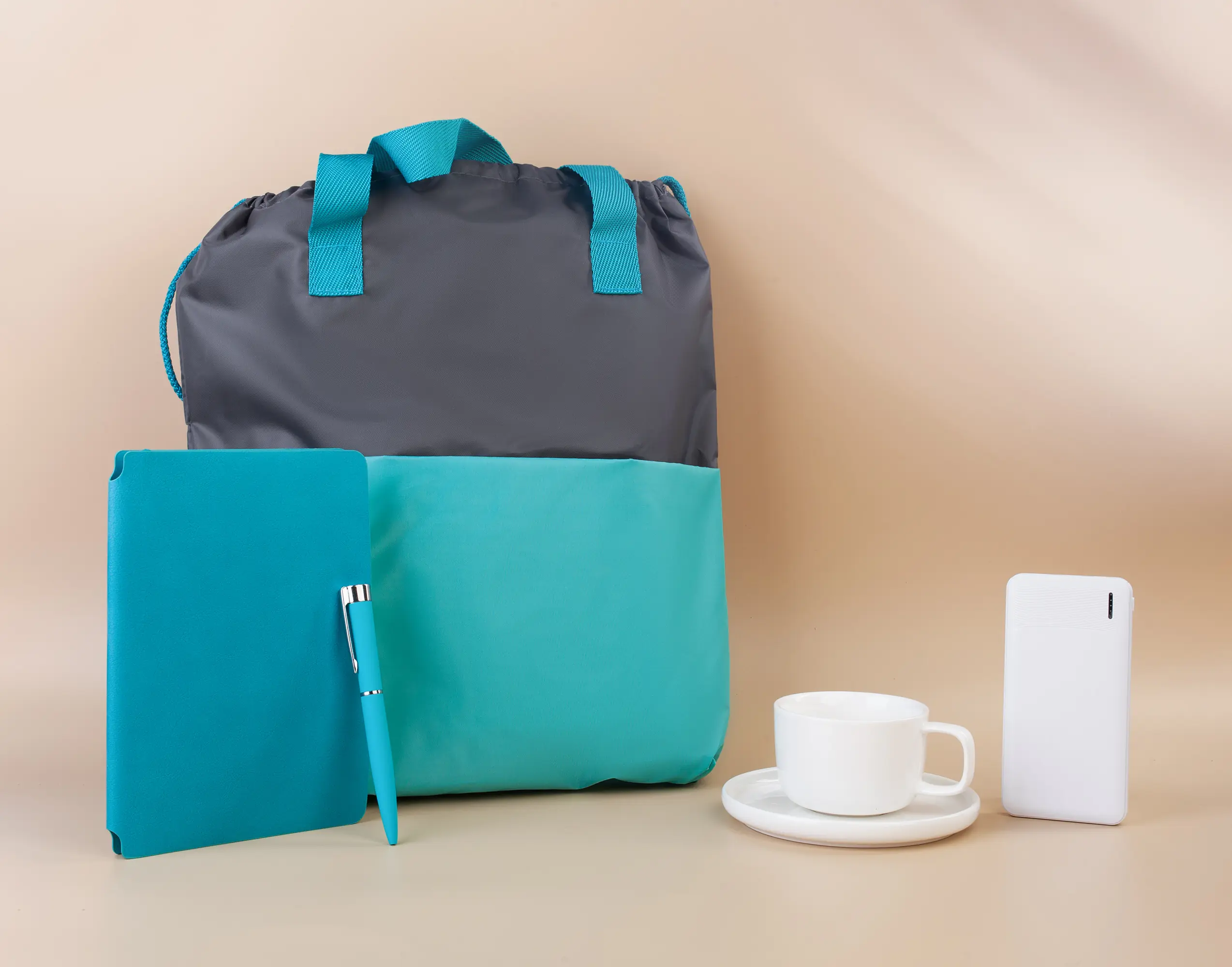 Набор "Welcome" / белый с бирюзовым